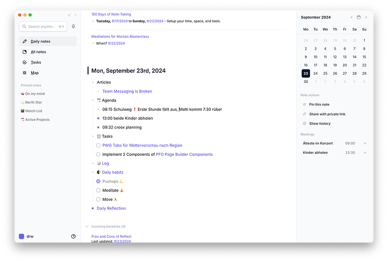 Pros and Cons of using the Reflect Notes App