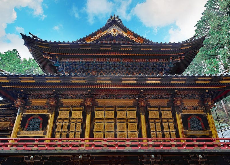 The main hall of Nikko’s Taiyuin-byo, the mausoleum of Tokugawa Iemitsu