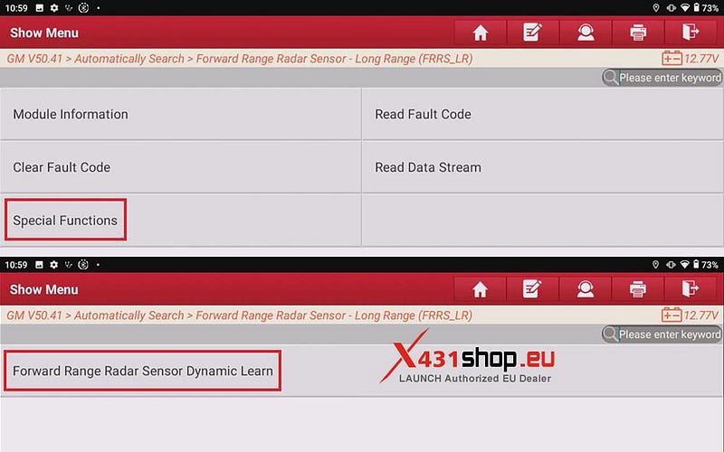 LAUNCH X431 Tool Forward-facing Radar Calibration on Suburban
