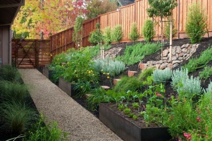 moderne-gartengestaltung-gartenweg-kies