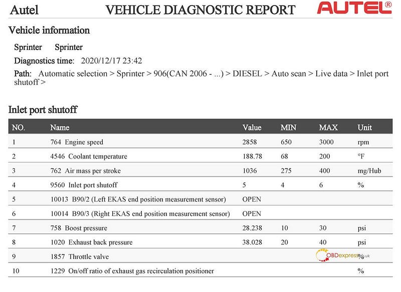 Autel AP200 Sprinter 906 Regen DPF: Confirmed