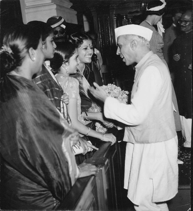Jawaharlal Nehru with MS Subbulakshmi in 1947. Courtesy West Virginia State Archives, USA.