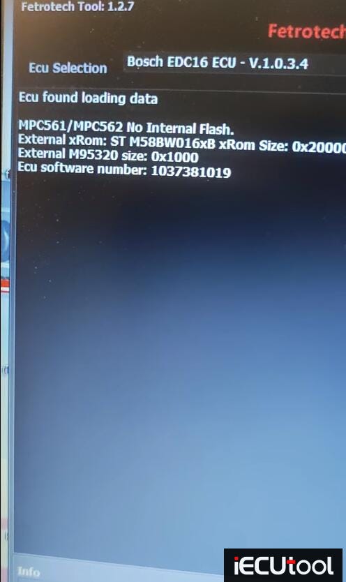Fetrotech Tool Read VW EDC16C34 Flash EEPROM on Bench