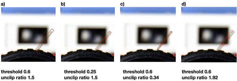 The illustration of PaddleOCR parameters impact on the machine learning model prediction