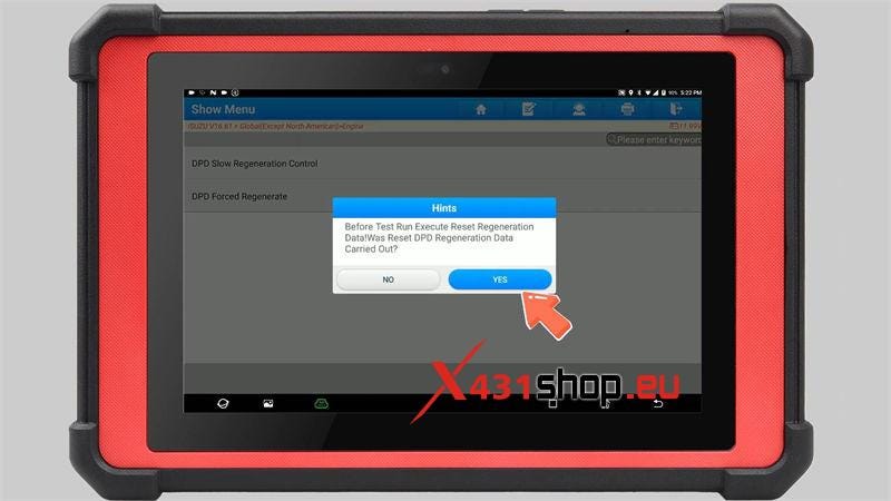 Launch X431 PAD V Elite ISUZU DPF Regeneration Guide