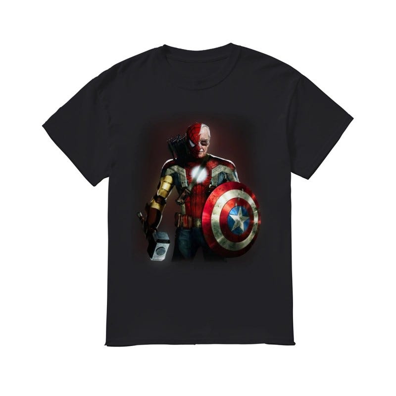 Stan Lee Marvel All Avengers Heroes In One Shirt