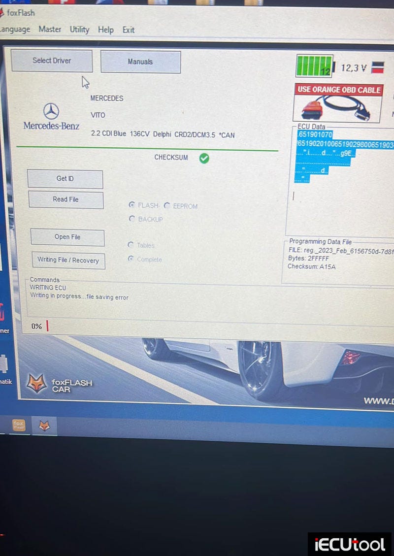 Foxflash Mercedes Delphi CRD 2.20 Not Start Solution