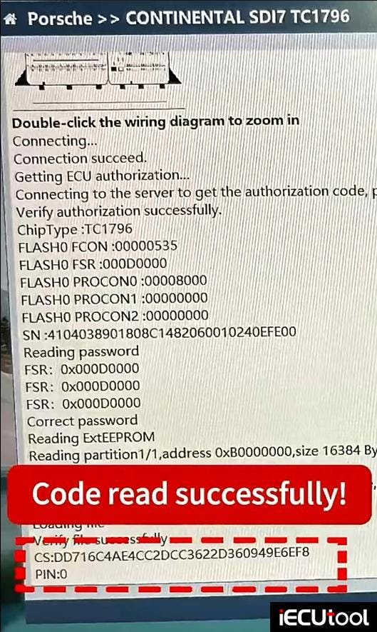 How to Read Porsche SDI6 SDI7 ECU CS PIN with CG FC200