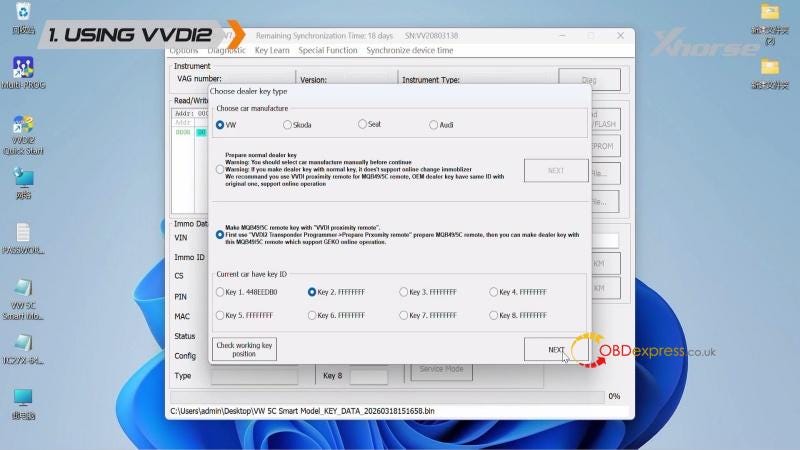How to Generate VW MQB49 5C 5D Dealer Key with VVDI2 or Key Tool MIDI