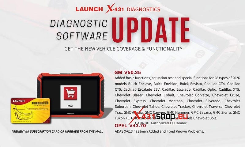 GMおよびOPEL向けLAUNCH X431ソフトウェアアップデート_2026年3月