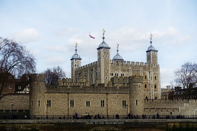The tower of London pictured from the river