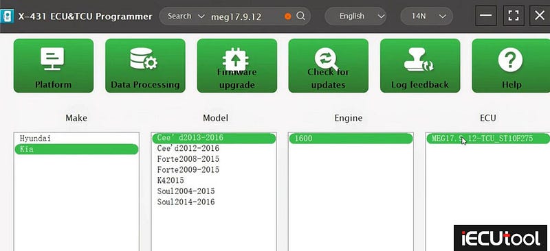 Launch X431 ECU Programmer Clone Hyundai MEG17.9.12 ECU