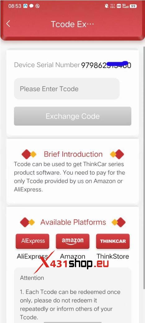 How to purchase and activate a full brand license for Thinkcar Thinkdiag