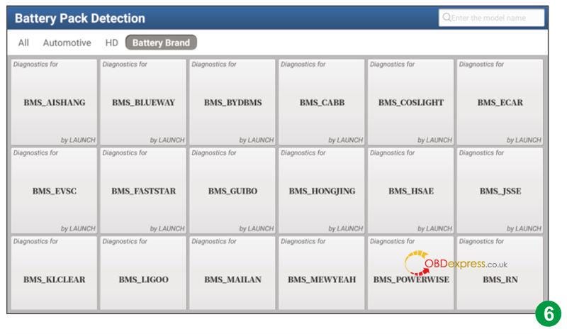 Launch X431 Activate EV Battery Pack Diagnostic Configuration