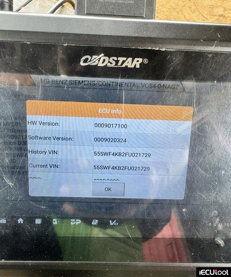 OBDSTAR DC706 Virgin Benz W205 VGS4-0-NAG2 Gearbox on Bench