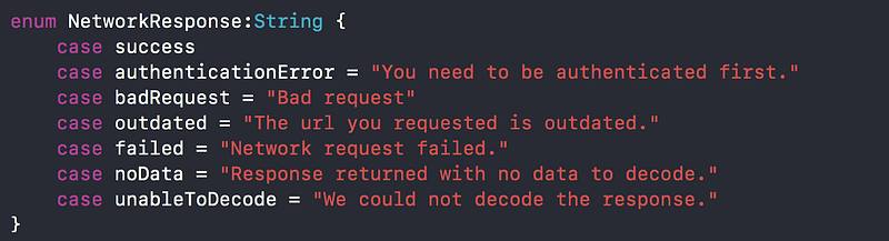 Network Response enum