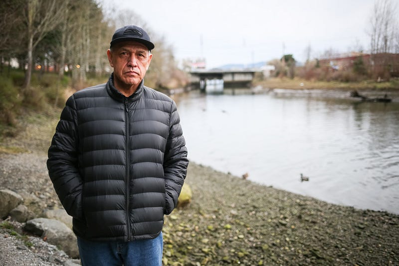 Lummi tribe member, Darrell Hillaire knew Billy Frank Jr. well and describes him as “everyone’s uncle.” Looking across the land around Maritime Heritage Park, Hillaire says, “a lot can happen in four generations,” referring to the Lummi people being moved away from their land in the mid-1800’s. 