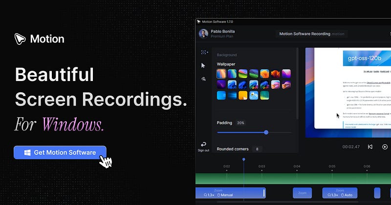 Motion — The modern screen recorder for Windows