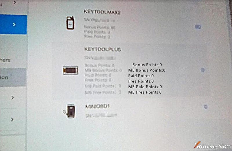 Xhorse VVDI Key ToolPlusでトークンのバランスを確認する