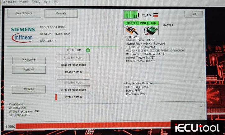 Foxflash Clone BMW EDC17C50 ECU in Boot Mode