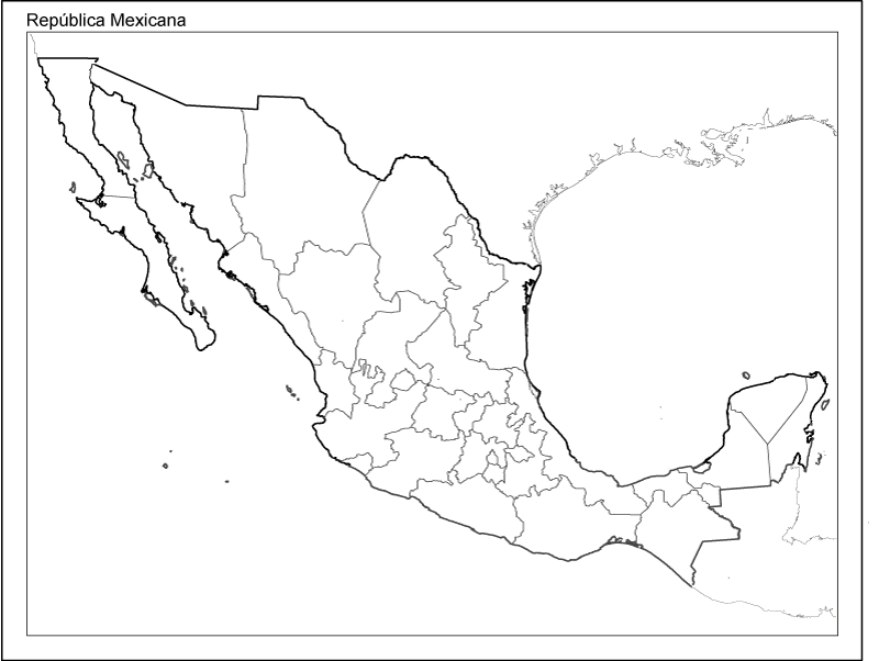  mapa de la República Mexicana con división política