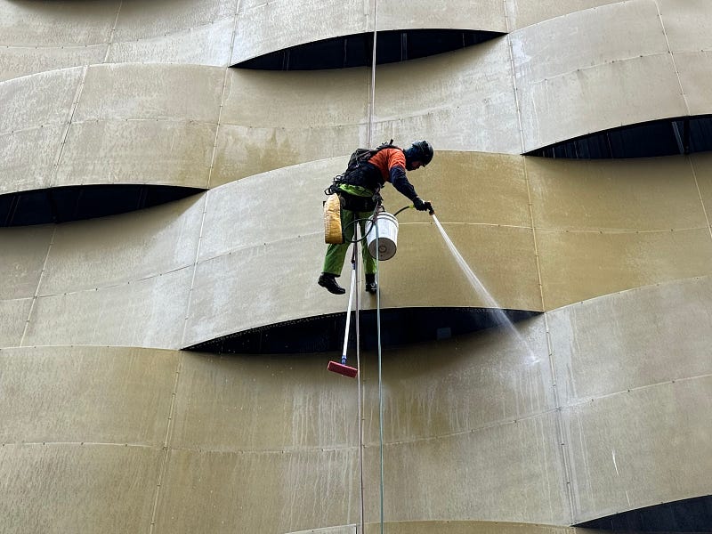 Rope access cleaning safety