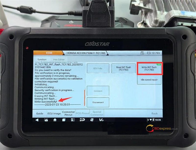 OBDSTAR DC706 Repair 2016 Honda Civic Idle Speed by Bench