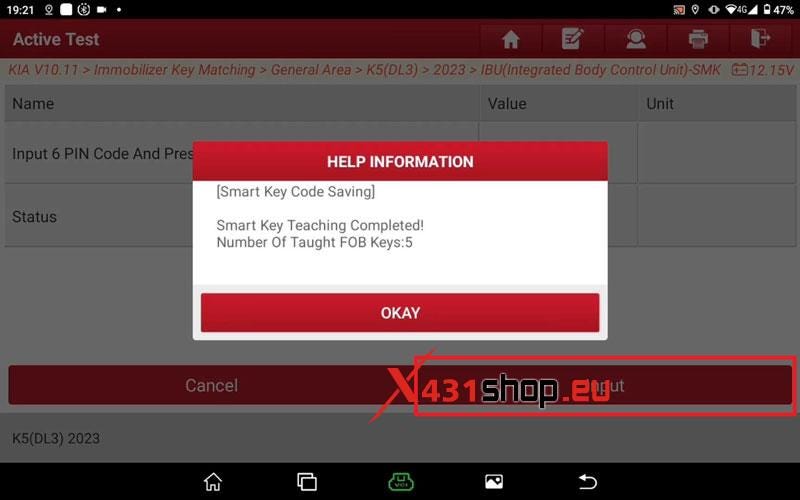 راه اندازی X431 IMMO Elite و کلید برنامه نویس اضافه کردن KIA Optima ID47 کلید