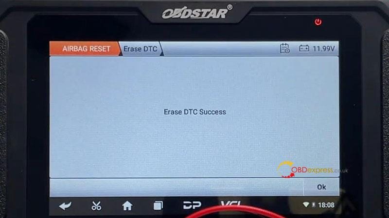 OBDSTAR P50 リセット JMC R7F701009 ベンチ上のエアバッグ