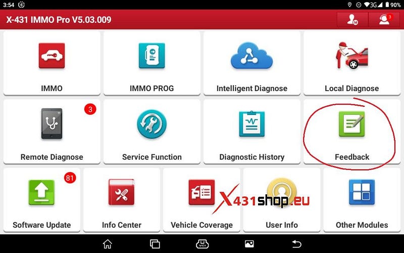 بازخورد تشخیصی را در دستگاه LAUNCH-X431 IMMO ارسال کنید