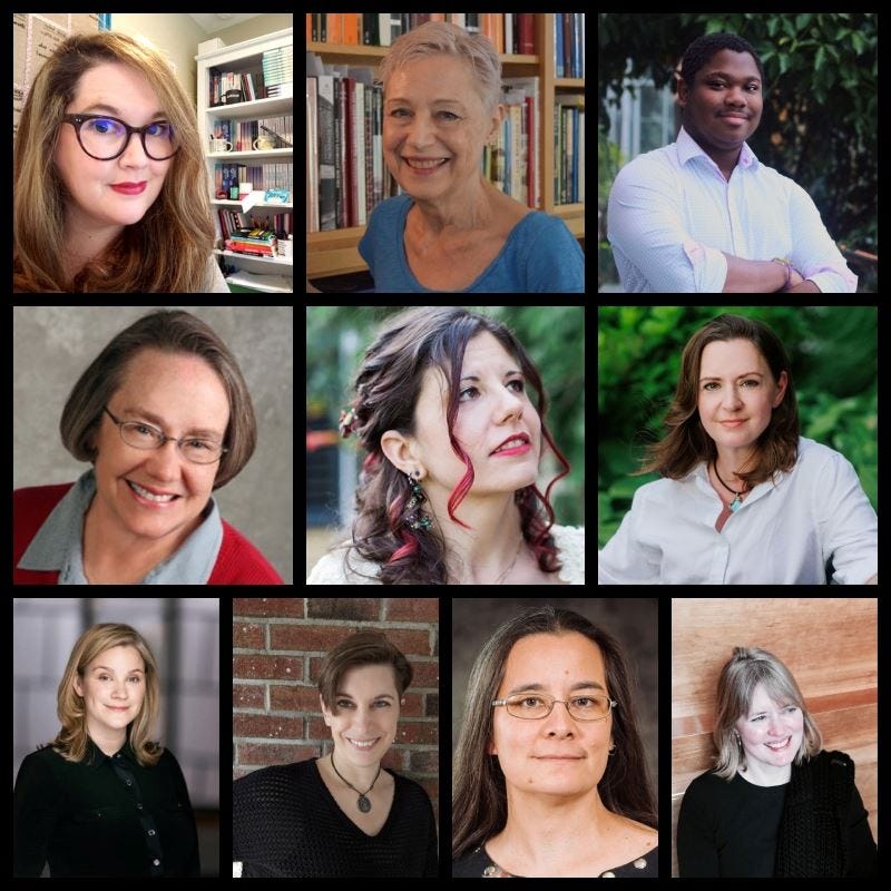 Collage of photos of the authors attending the Ashland RomCon