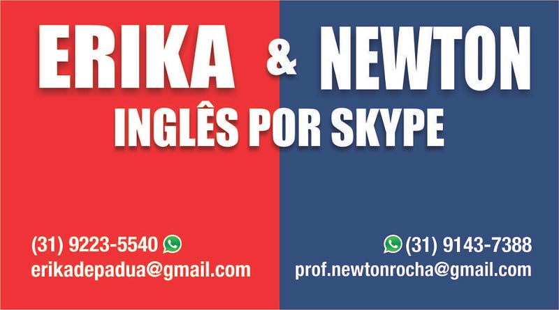 erika e newton ingles por skype - imagem no final de vídeo