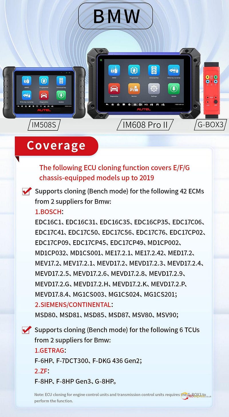 Autel IM508 IM608 Update Benz BMW VAG ECU TCU Cloning