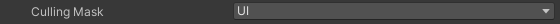 Unity Inspector showing the UI Overlay camera culling mask set to the UI layer only
