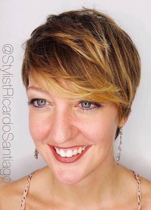 Ombre Bangs for Pixie Haircut