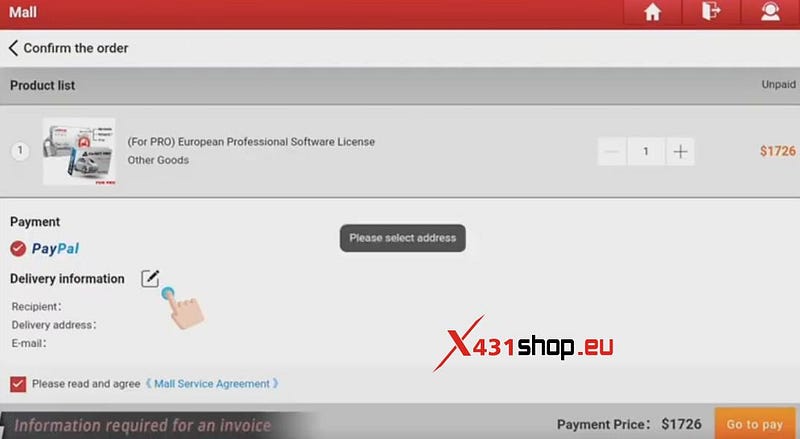 بسته مجوز نرم افزار حرفه ای اروپایی LAUNCH-X431 Pro5, PAD VII