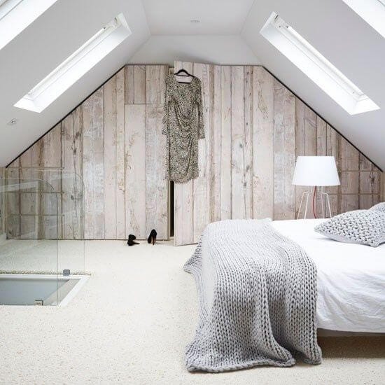 Scandinavian style attic bedroom