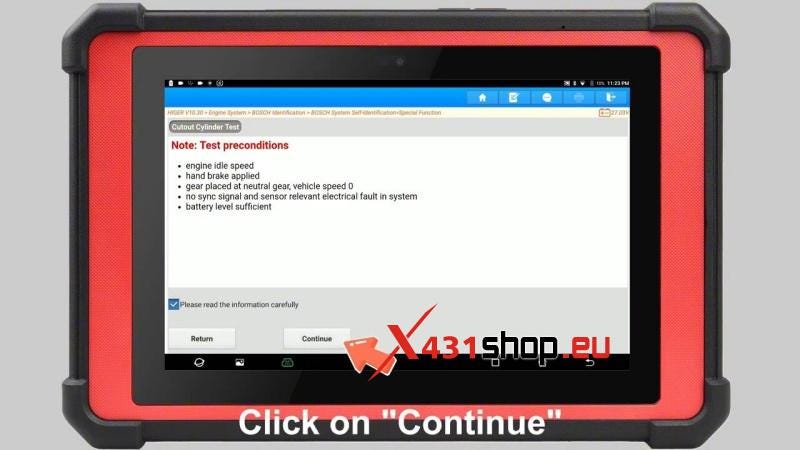 Test Cutout Cylinder on Higer with Launch X431 PAD 5 HD3