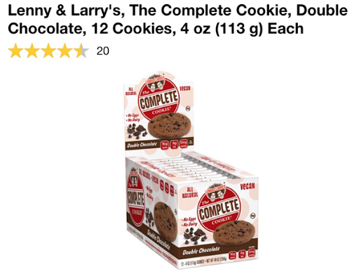 كوكيز البروتين النباتي Lenny & Larry's, The Complete Cookie