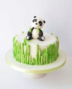 Cake designs for Christmas showing a beautiful panda siting on topping
