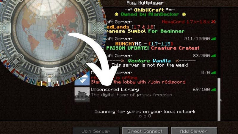 How to Visit Minecraft’s Uncensored Library
