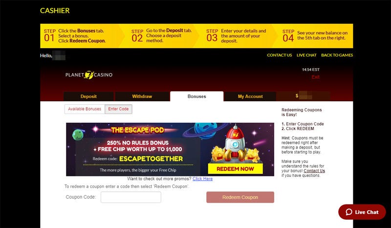 Planet 7 casino 100 no deposit codeso deposit codes