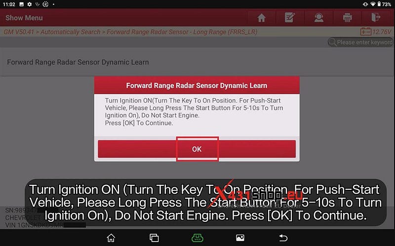 LAUNCH X431 Tool Forward-facing Radar Calibration on Suburban
