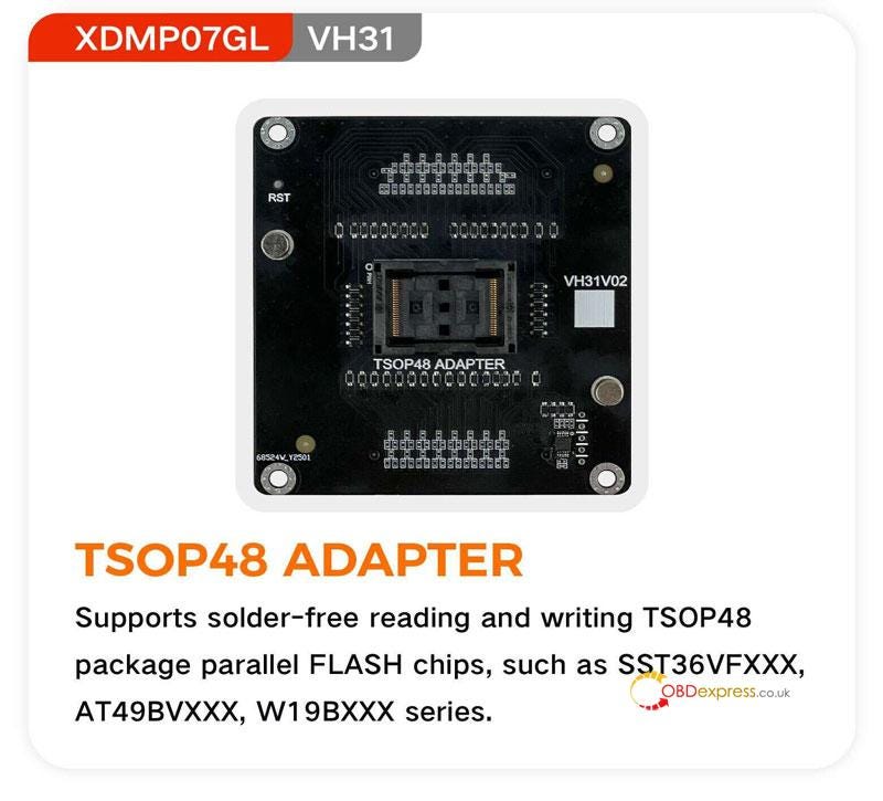 Xhorse マルチプログラム SOP44 TSOP48 EEPROM およびフラッシュ アダプター