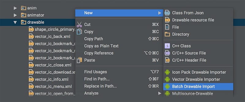 Android drawable importer как установить