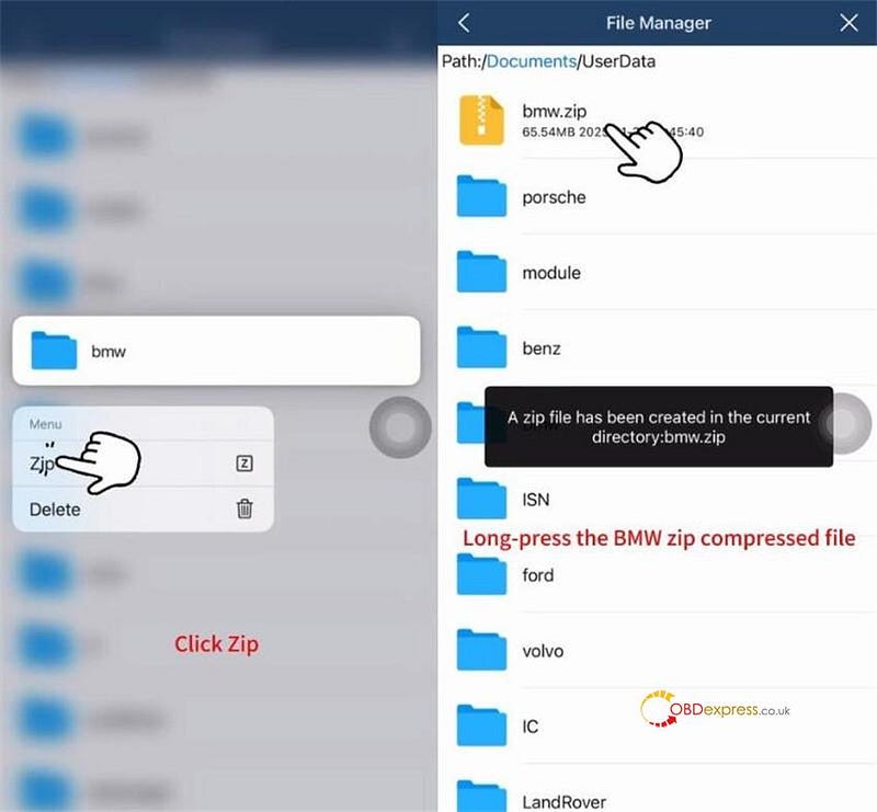 راهنمای کامل برای خروجی گرفتن از پوشه‌های Yanhua ACDP از طریق اندروید و iOS