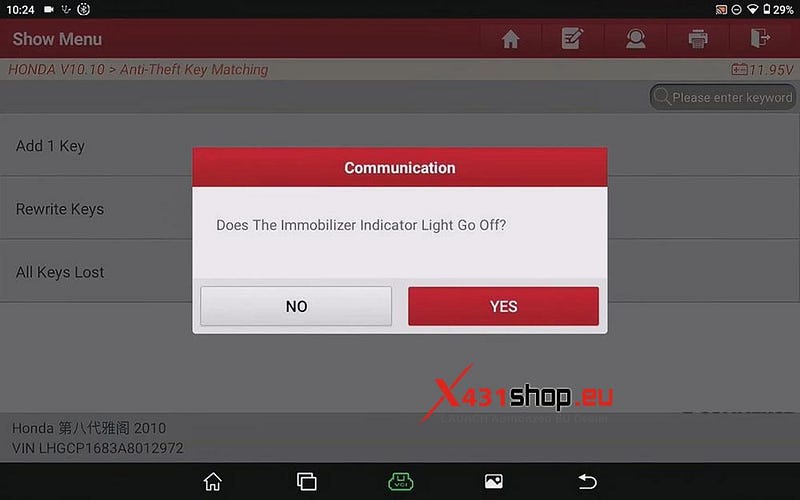 LAUNCH X431 IMMO Tool Adds New Keys to Honda Vehicle