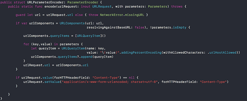 URLParameterEncoder code