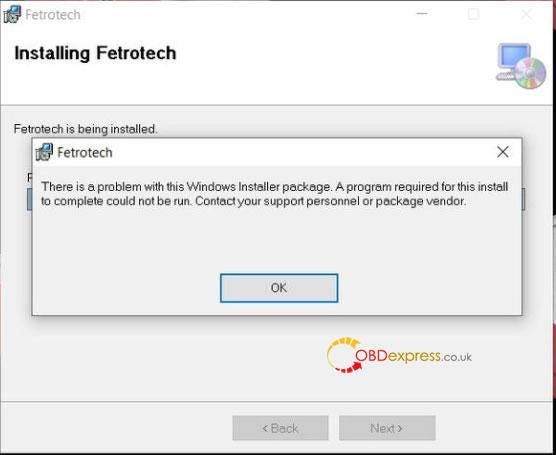 Fix Fetrotech Tool cannot be installed on Windows system