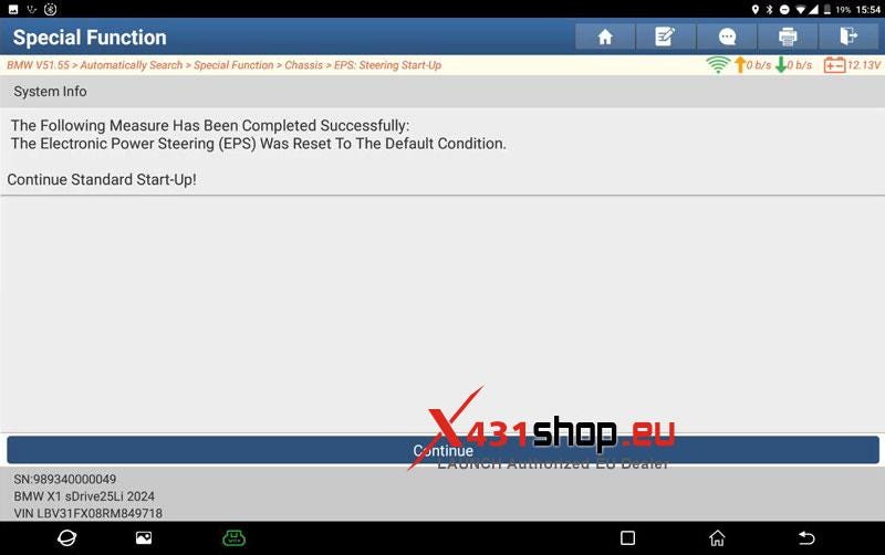 LAUNCH X431 PAD V Perform 2024 BMW U12  EPS Start-Up